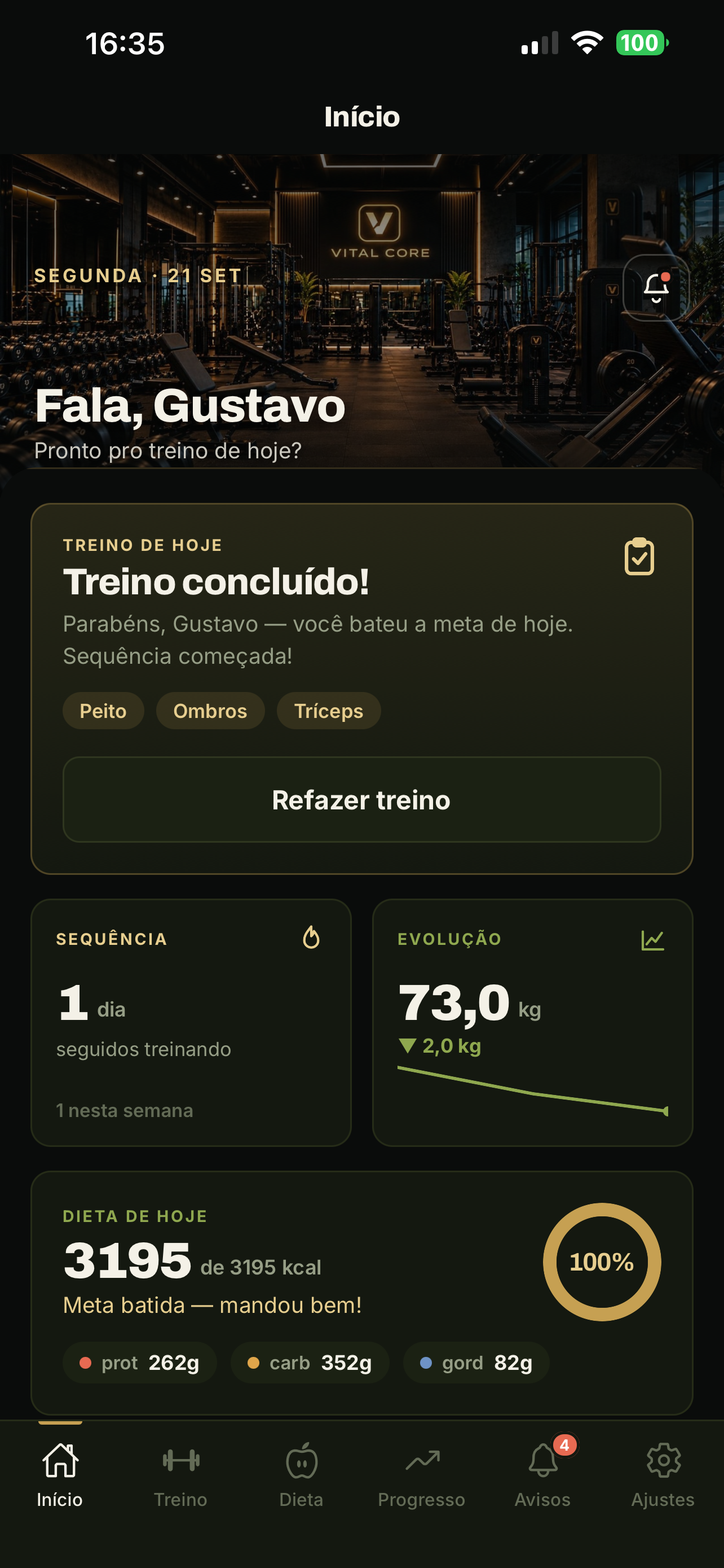 Início do aluno
