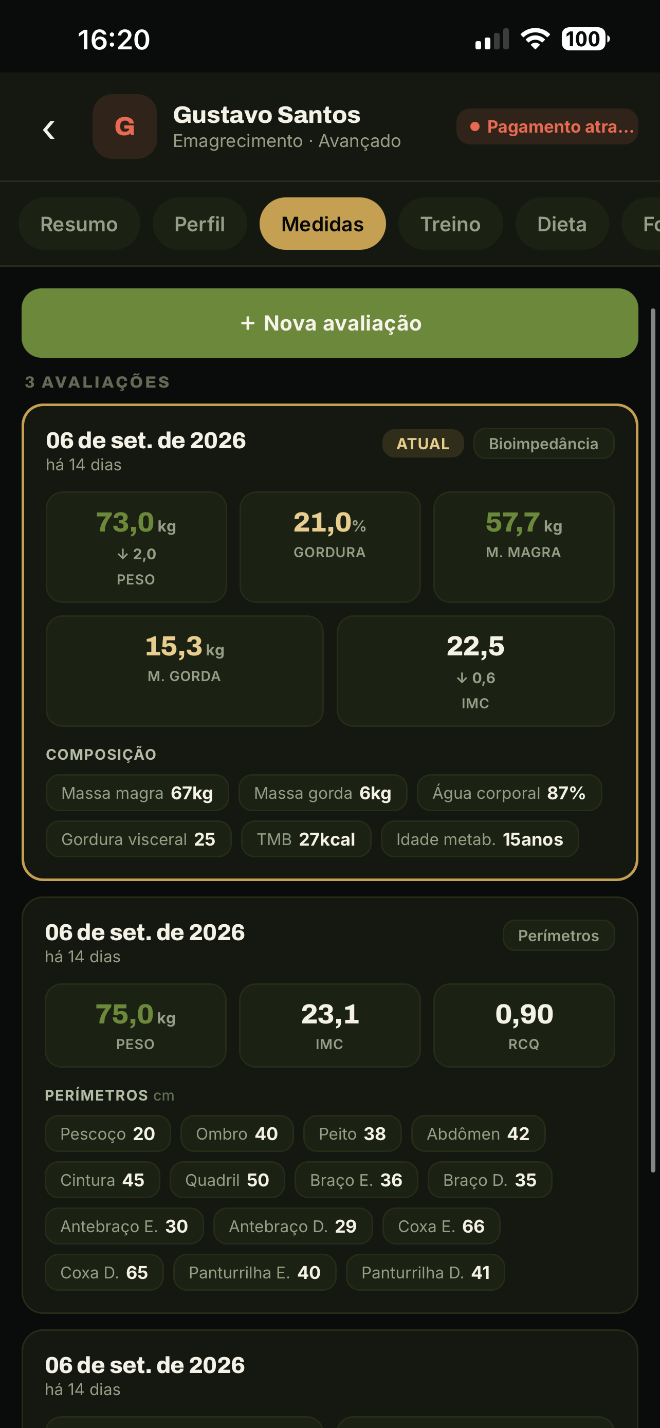 Avaliações e medidas